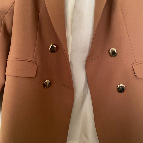 Zara Tan Double-Breasted Blazer - Picture 2 of 4
